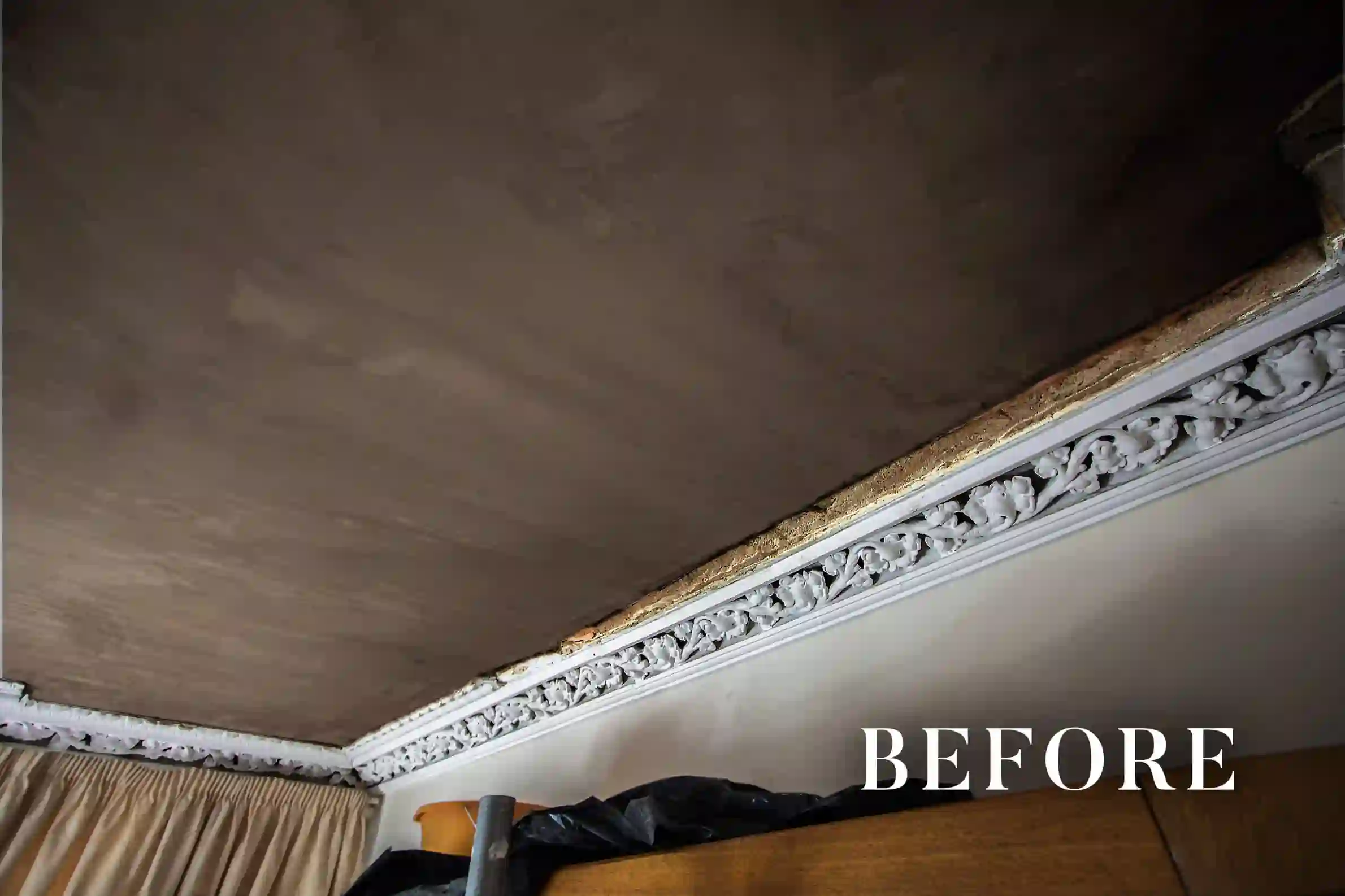 Gallery image for Cornice repair and restoration in Lanarkshire, Scotland: Before the Cornice Was Fitted