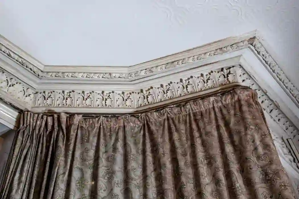 Gallery image for Cornice reproduction and installation in Kelvinbridge, Glasgow: After water ingress, the damaged window bay ceiling has been restored close up